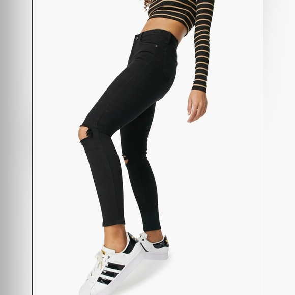 Topshop Moto Jamie Distressed Skinny Denim Jeans - Picture 2 of 12